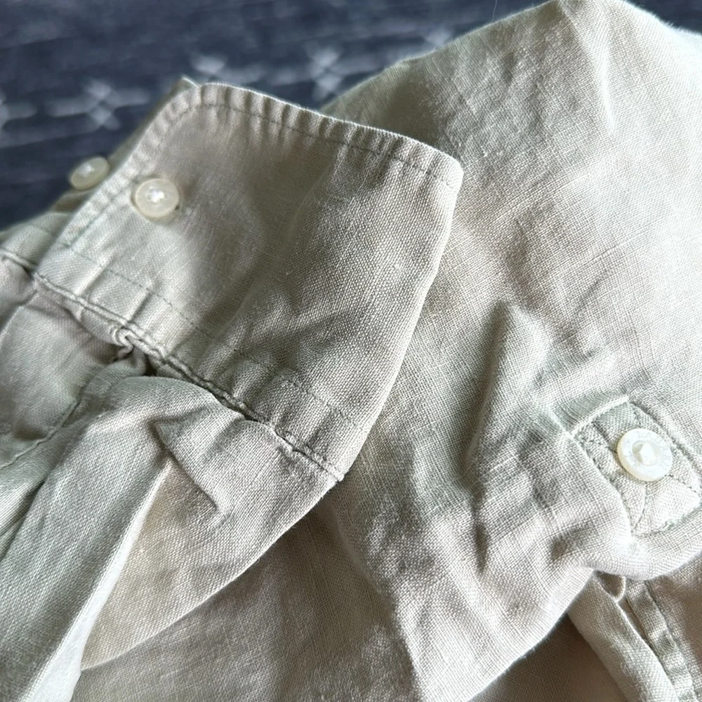 Vintage Ralph Lauren Linen button down blouse - Picture 4 of 6